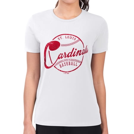 Women s G-III 4Her by Carl Banks White St. Louis Cardinals Super-Slim Fit Lightweight Distressed Baseball Team T-Shirt