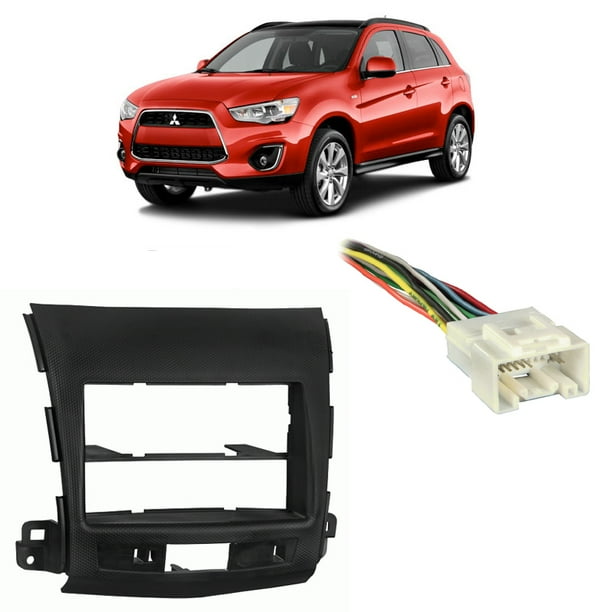 Fits Mitsubishi Outlander 07 13 Single Double Din Harness Radio Dash Kit Walmart Com Walmart Com