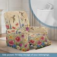 thumbnail image 3 of HELLHERO Anti Pet Hair 4 Pack Recliner Chair Slipcover for Kids, Polyester Spandex with Side Pocket Recliner Cover for Living Room, Lavender Floral Pattern, 3 of 8
