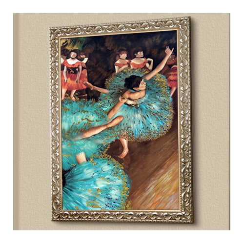 Tori Home Luxury Line The Green Dancer by Edgar Degas Framed Oil Painting Print on Canvas