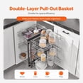 thumbnail image 3 of 3-Tier Chrome Pull Out Basket Organizer - Blind Corner Kitchen Cabinet Shelf, Tier 6 Storage, 3 of 10