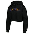 thumbnail image 2 of Women's The Wild Collective Black Baltimore Ravens Cropped Pullover Hoodie, 2 of 3