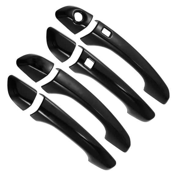 Unique Bargains 8pcs ABS Exterior Side Door Handle Cover Trim for Hyundai Elantra 2017-2020 Black with for Smart Key Hole