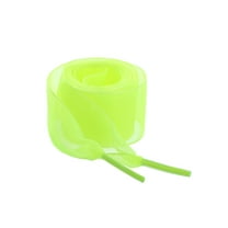 INSPIRE CHIC2 Pairs Flat Snow Yarn Shoelaces 2.5cm/4cm Wide Transparent Shoe Laces for Sneakers Fluorescent Green 120cm/47"