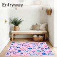 thumbnail image 3 of ODIKA 5'x7' Machine Washable Non-Slip Area Rug, Days and Months Mosaic Featuring Playful Numbers Festive Party Motifs High Traffic Rug with Pad, Pink, 699349, 3 of 8
