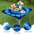 thumbnail image 4 of Blue Tie Dye Spiral Pattern Square Fitted Tablecloth with Elastic Edge,Square Table Cover,Washable Elastic Table Cover for Home Kitchen Party Decor 34"x34", 4 of 6