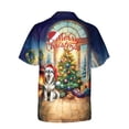 thumbnail image 2 of Merry Christmas Siberian Husky Santa Hat Xmas Tree Winter Holiday Hawaiian Shirt Breathable Summer Unisex Merch Husky Dog Lover Gifts - 01013, 2 of 6