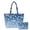 Blue Snowflake Bow, variant on Xmas Bow Women Quilted Tote Bag with Matching Pouch 2Pcs Christmas Large Handbag for Women, Daily Commute Use, Small Purse for Cosmetics Storage, Suitable for Shopping Travel