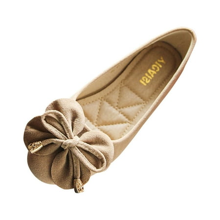 

Quealent Adult Women Shoes Ballet Flat Shoes for Women Comfort Women Singles Shoes Flat Shoes Bowknot Casual Women Flat Dress Shoes with Support Khaki 8