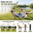thumbnail image 7 of Folding Camping Chairs, Camping Lounge Chair with Detachable Footrest Adjustable Backrest, Portable Folding Chair for Camping, Hiking, Backpacking, Khaki, 7 of 7