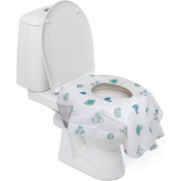 Disposable Toilet Seat Covers for Kids & Adults (6 Pack) - Germ Protect from Public Toilets - Waterproof, Individually-Wrapped, Plastic Lined for No Soak Thru, XL to Cover the WHOLE Toilet - Unisex