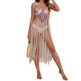 thumbnail image 2 of VISgogo - Bikini para mujer, sin mangas, para playa, con borlas caladas, vestido de verano VISgogo  moda, 2 of 5