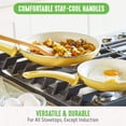 thumbnail image 4 of GreenLife 16 Piece Nonstick Cookware Set, Soft Grip Non-Toxic Ceramic, Dishwasher Safe, Yellow, 4 of 5