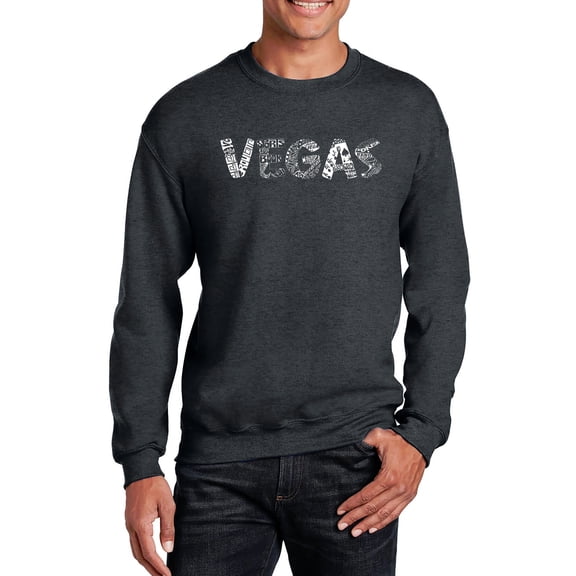 LA Pop Art Men's Word Art Crewneck Sweatshirt - VEGAS