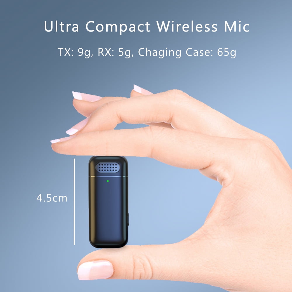 Wireless Lavalier Microphone for Phone(Type-c,iPhone iPad), Wireless Microphone for Video Recording, Live Stream, Noise Reduction & Plug-Play