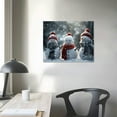 thumbnail image 3 of COMIO Christmas Snowman Wall Art Santa Claus Hat Red and White Scarf Posters Christmas Decor Snow Forest Scene Canvas Picture Artwork Painting for Living Bedroom Office Home Decorations 16x20 in, 3 of 4