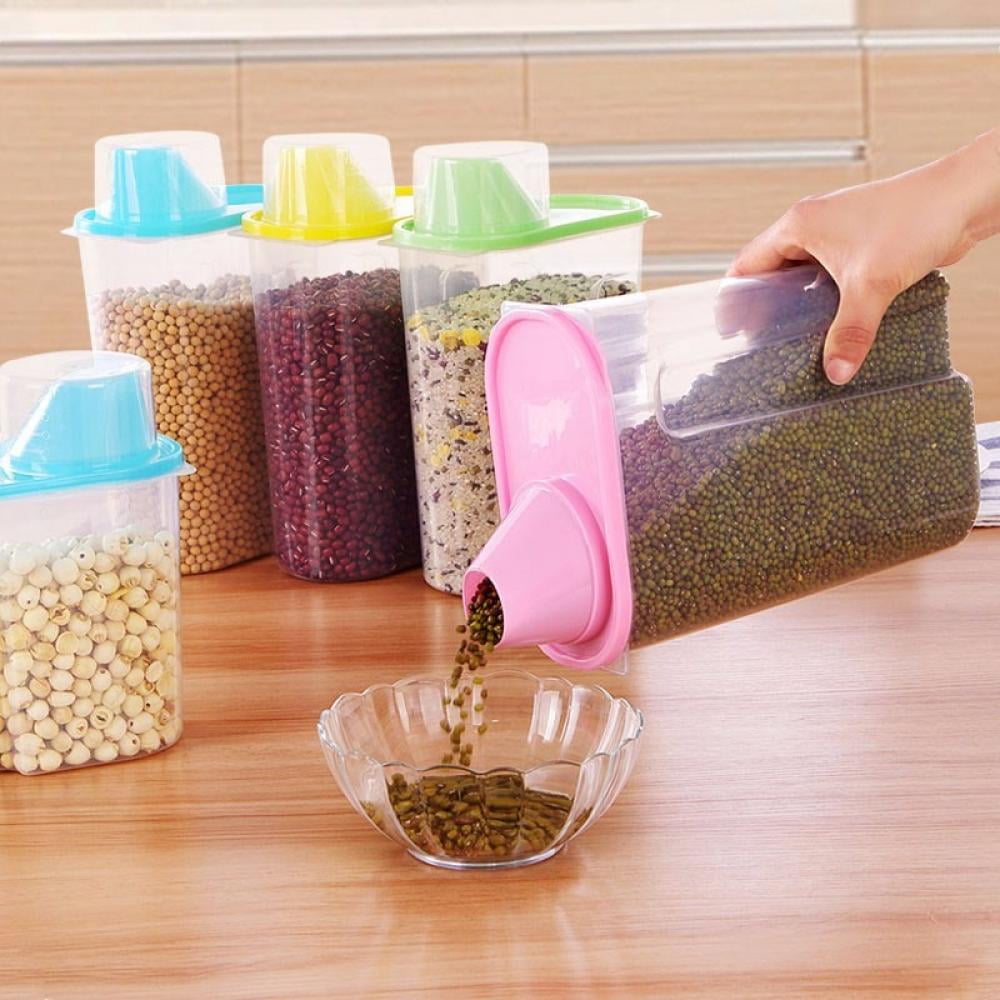 Cereal Storage Container Large Sealed Cans Easy Pour Out Grain Cereal Storage Container Large Sealed Cans Easy Pour Out Grain Canister Pink S Com