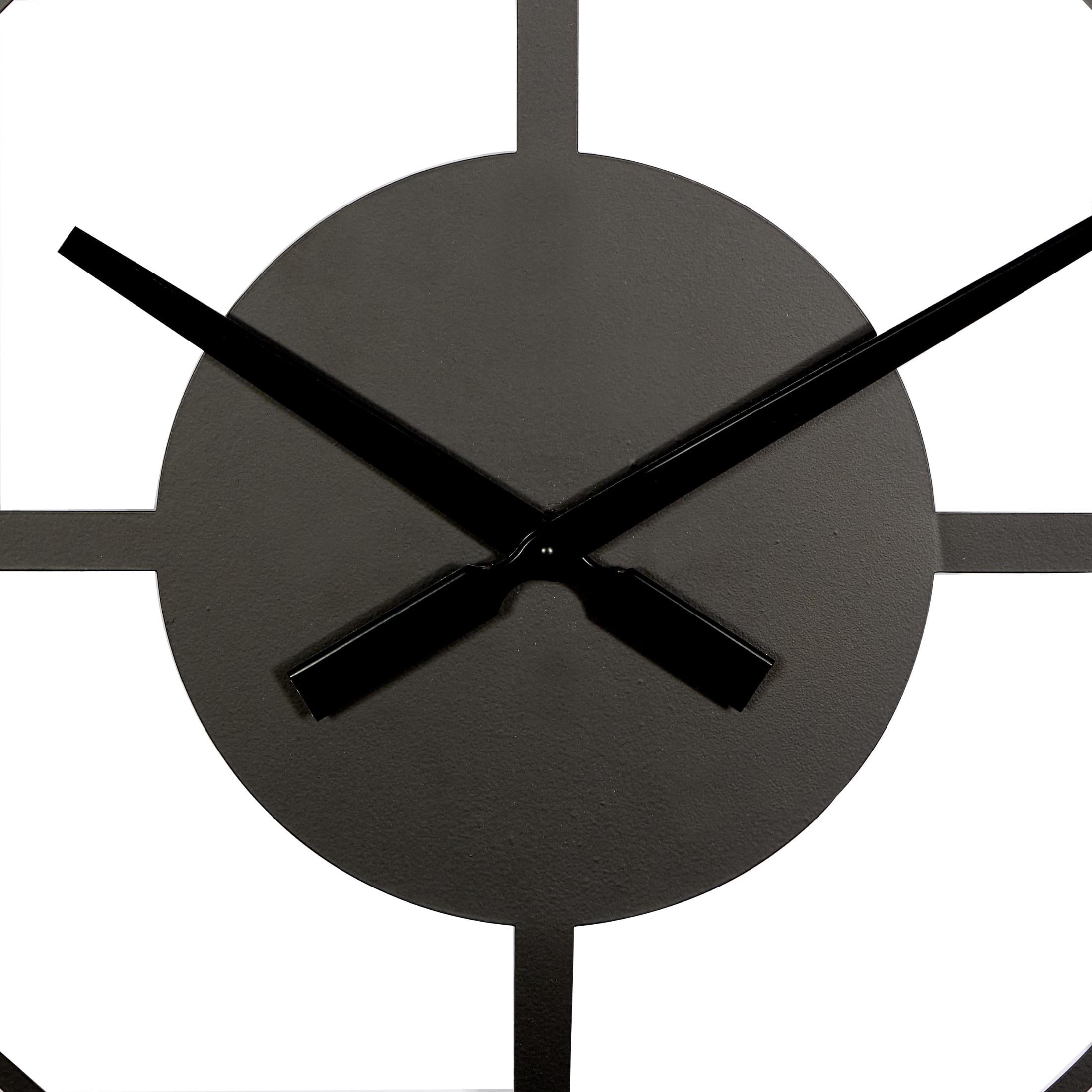 DecMode 28" Dark Gray Metal Open Cutout Frame Wall Clock