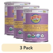 (3 pack) Earth's Best Organic Sensitivity Powder Baby Formula with Iron DHA & ARA, 32 oz Canister