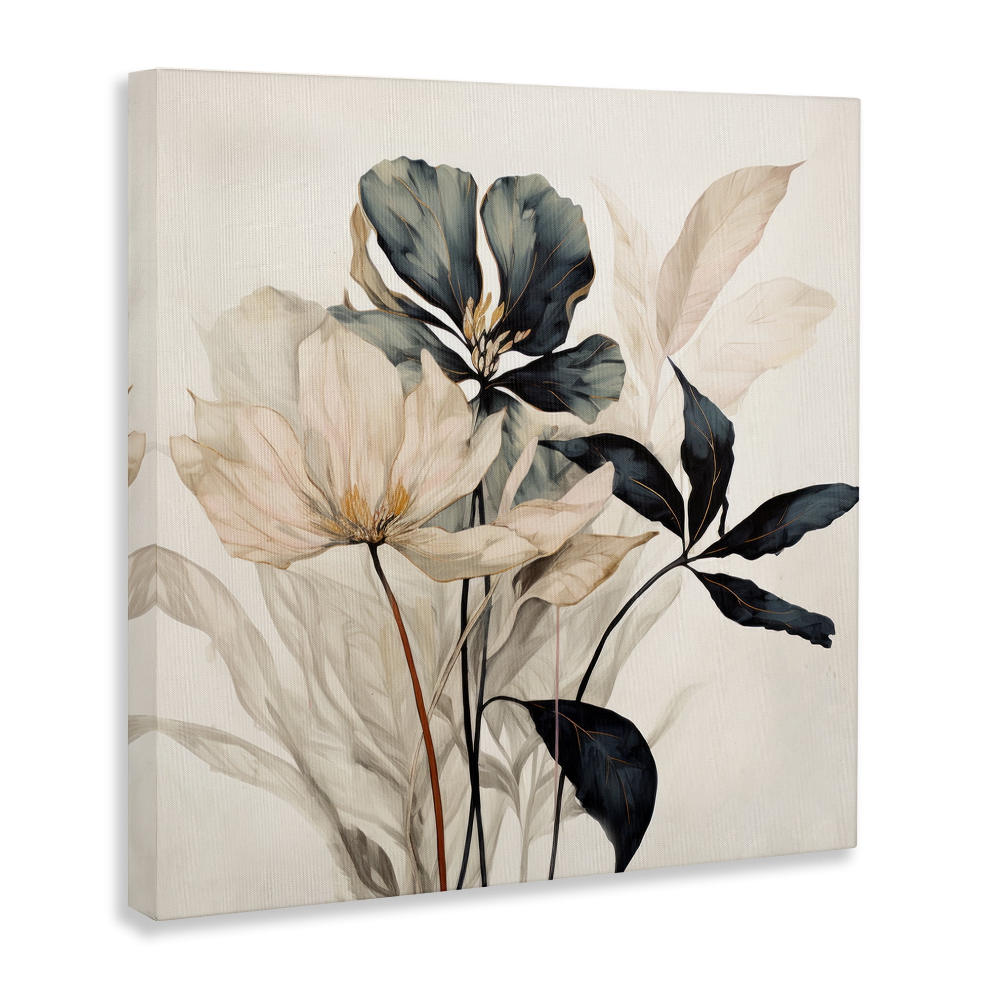 Stupell Industries Lovely Muted Blooms Plants & Flowers Painting Wrapped Canvas Art Print Wall Art, 30 x 30