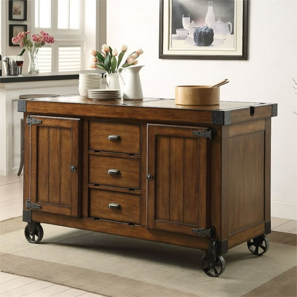 Acme Kabili Kitchen Cart Antique Tobacco Walmart Com Walmart Com