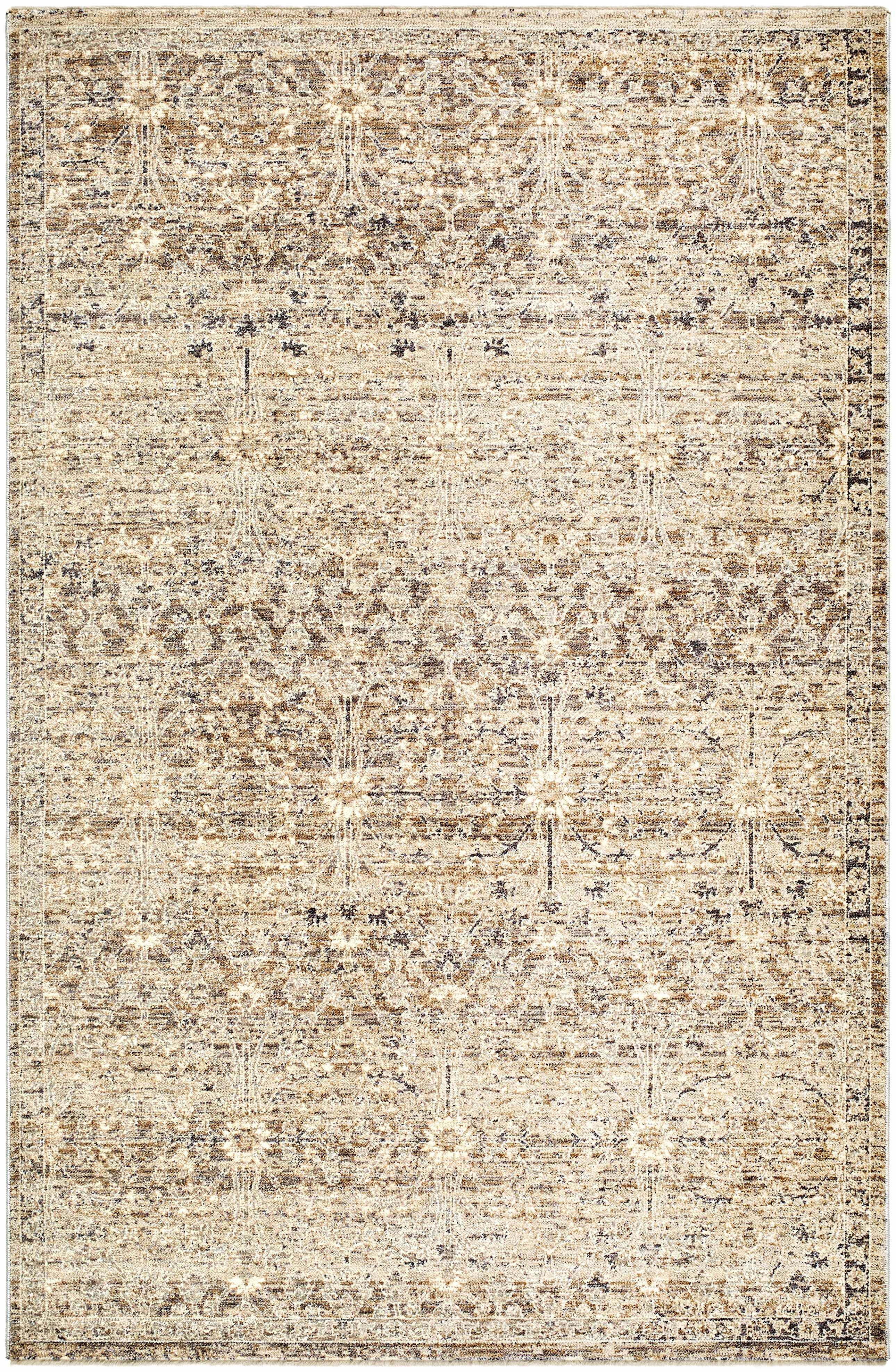 Hauteloom Ammiel Living Room, Bedroom Area Rug - Traditional - Cream, Tan, Gray - 3'11" x 5'7"