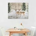 thumbnail image 2 of SHERONV Deer Snow Watercolor Painting Canvas Wall Decor Art 20x16in, 2 of 6