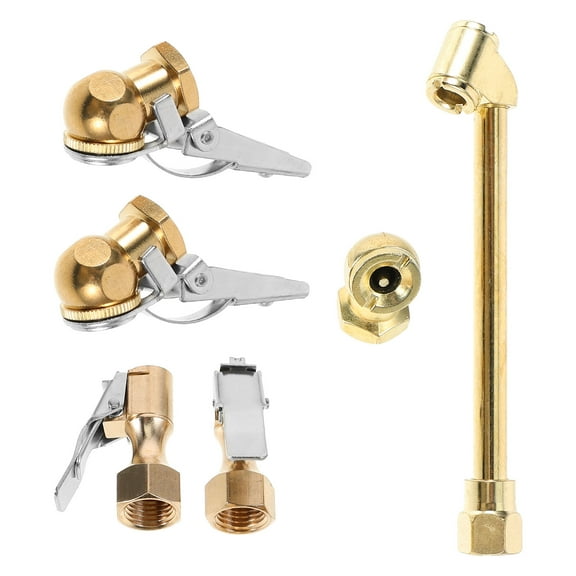 KONTONTY 6pcs Air Compressor Nozzle Adapter Brass Quick Release Air Chuck Air Compressor Accessories Air Tools Air Pressure Gauge Efficient Air Compressor Fittings For Various Inflatable Devices