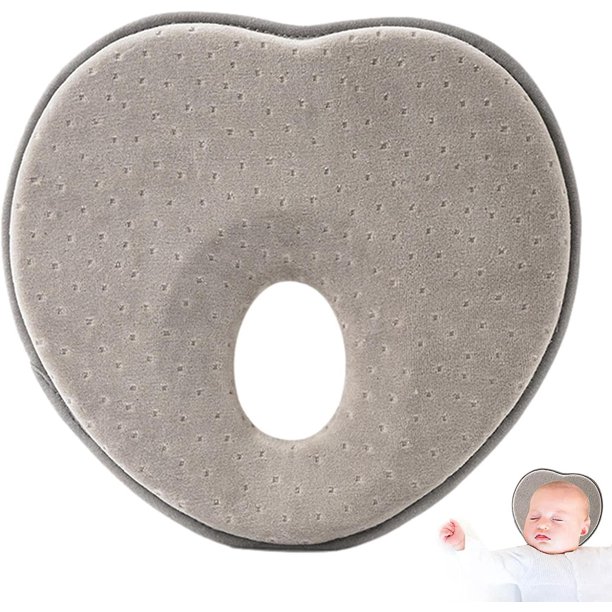 Without battery Gray blue Almohada para bebé, almohadas suaves y portátiles con soporte para la cabeza, almohadas para el cuello, reposacabezas para bebés y niños pequeños que da
