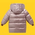 thumbnail image 4 of XIMIN Girls Boys Winter Outerwear Hooded Down Coat Packable Lightweight Warm Puffer Down Jacket with Trimmed Hood Warm Padded Coat Jackets, 4 of 4