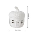 thumbnail image 3 of QLUEWX White Resin Acorn House LED Night Light, Hollow Carved Mini Cottage Lamp, Warm Glow Tabletop Ornament for Fall Harvest Halloween Bedroom Mantel Window Farmhouse Home Decor, 3 of 9