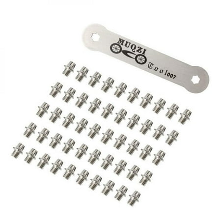 

50Pcs Road Bike Mountain Folding Bicycle Pedal Stop Slip Nail Non-slip Plum-shaped Steel Screw Accessories
