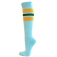 thumbnail image 3 of Couver Golden Yellow/Dark Green Stripes Knee High Sports/Softball Socks, Light Sky Blue Medium, 3 of 8