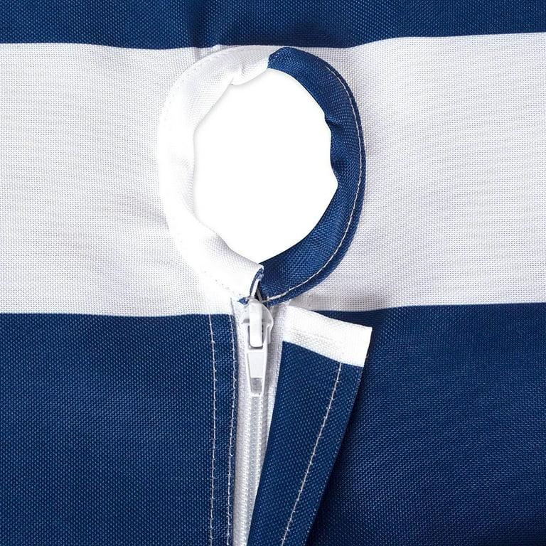 Outdoor 60 in. x 120 in. Nautical Blue Cabana Stripe Polyester with Zipper Tablecloth Outdoor 60 in. x 120 in. Nautical Blue Cabana Stripe Polyester with Zipper Tablecloth