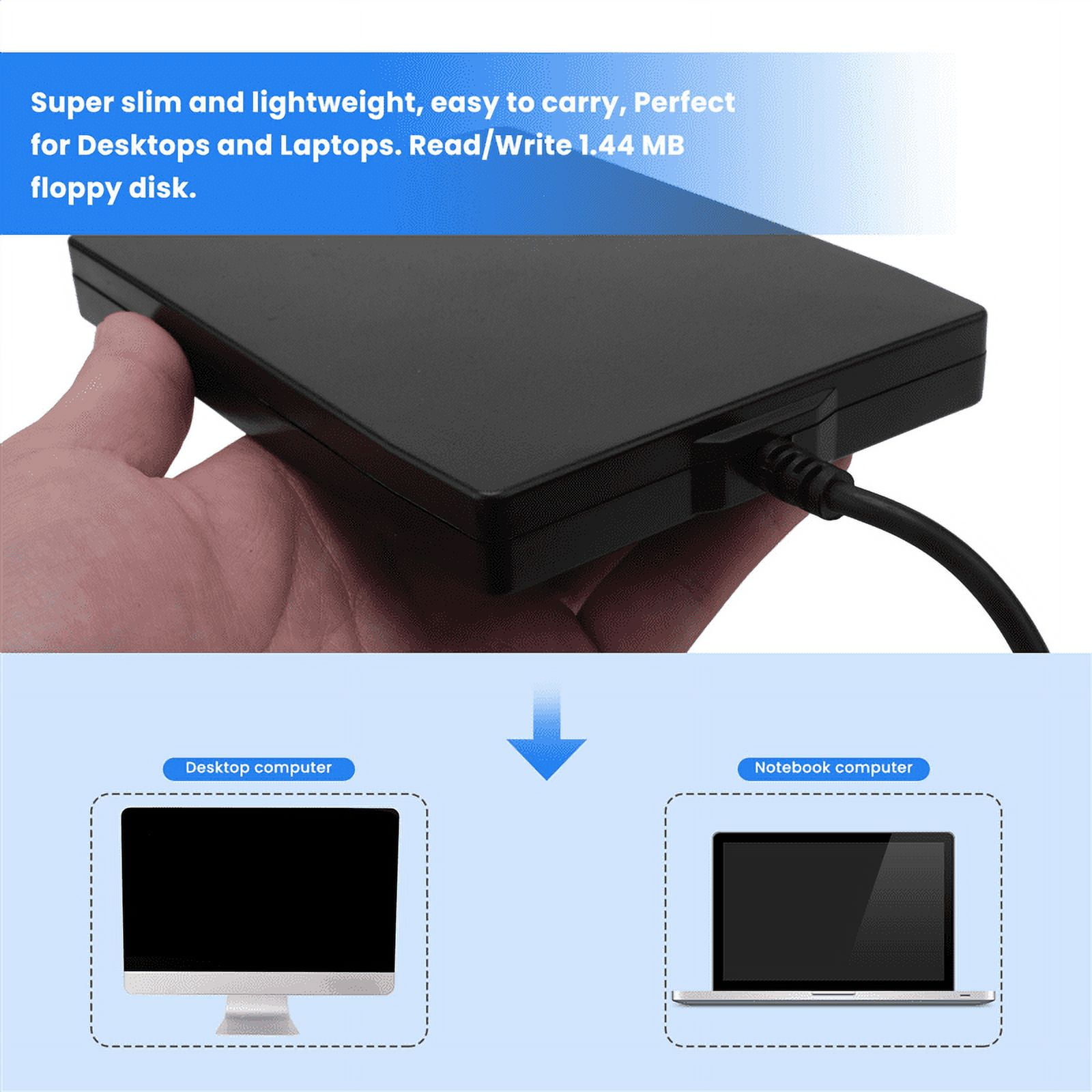 USB Portable Diskette Drive 1.44Mb 3.5 Inch 12 Mbps USB External Portable Floppy Disk Drive Diskette FDD for Laptop