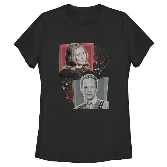 Women's Marvel WandaVision Warped Boxes Graphic Tee Black Large