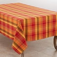 thumbnail image 4 of Fennco Styles Harvest Collection Rustic Tartan Design 100% Cotton 65 x 65 Inch Tablecloth – Terracotta Table Cover for Thanksgiving Dinner, Family Gathering, Special Events and Home Décor, 4 of 5