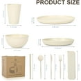 thumbnail image 3 of QKURT 40pcs Wheat Straw Dinnerware Sets For 4, Unbreakable Dinnerware Sets, Reusable Wheat Straw Plates and Bowls Sets, Travel Camping Cutlery Set, Dishwasher Microwave Safe Dinnerware, Beige, 3 of 7