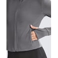 thumbnail image 4 of Pinspark Full Zip Up Running Jackets for Womens Cropped Athletic Gym Track Jackets Thumb Holes Slim Fit Active Tops with Pocket, 4 of 6
