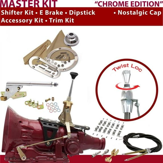 American Shifter C4 Shifter Kit 6 in. E Brake Cable Clamp Trim Kit Dipstick for D3AB8
