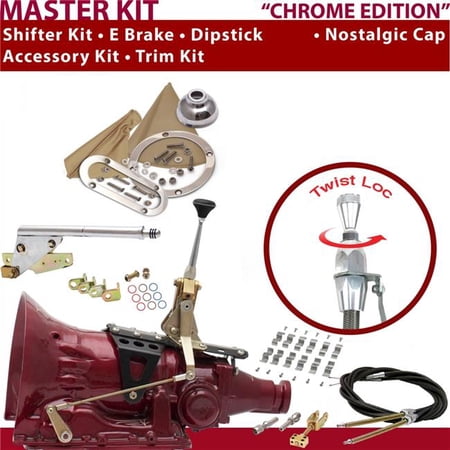 American Shifter 4L60E Shifter Kit 6 in. E Brake Cable Clamp Trim Kit Dipstick for D436E
