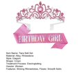 thumbnail image 7 of Skymirror 2Pcs/Set Women Shiny Rhinestone Birthday Tiara Crowns Belt Set Girls Princess Crown with Combs Birthday Party Decoration, 7 of 7