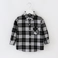 thumbnail image 2 of Adeawade Cute Tops For Boys 3-4 Years Kids Flannel Shirt Jacket Plaid Long Sleeve Lapel Button Down Shacket Pockets Shirt Top Coat Outwear Durable Playsuit White, 2 of 4