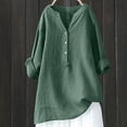 thumbnail image 2 of Womens Cotton Linen Button Down Shirt 2026 Spring Casual Long Sleeve Blouses Solid Color Loose Soft Work Tops Dressy Lightweight Comfy Outfits Going Out Tops Ladies Fashion Trendy, 2 of 6
