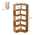 thumbnail image 2 of Tribesigns 6-Tier Corner Bookshelf, 64.9 Inch Tall Industrial Bookcase with Anti-drop Panel, Freestanding Wood Grain Corner Shelf Display Rack Storage Organizer for Home Office, Living Room, 2 of 8