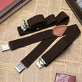 thumbnail image 5 of Buyless Fashion 2 Pack Suspenders for Men - 48" Elastic Adjustable Straps 1 1/4" - X Back - 5114-2-Brown, 5 of 7