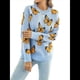 thumbnail image 1 of Suéteres de Punto con Estampado de Mariposas para Mujer, Informales, de Larga y Cuello Redondo Azul y Amarillo S, 1 of 7