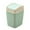 Green, variant on Wheat Straw Garbage Bin, Green High End Toilet Flip Lid Trash Can, Square 7L Wastebasket for Living Room Kitchen