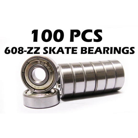 100 Skate Ball Bearing 608Z 8x22x7mm Shielded Bearings