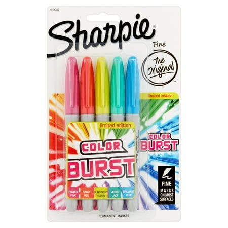 Sharpie® Color Burst Set of 5, Fine Tip
